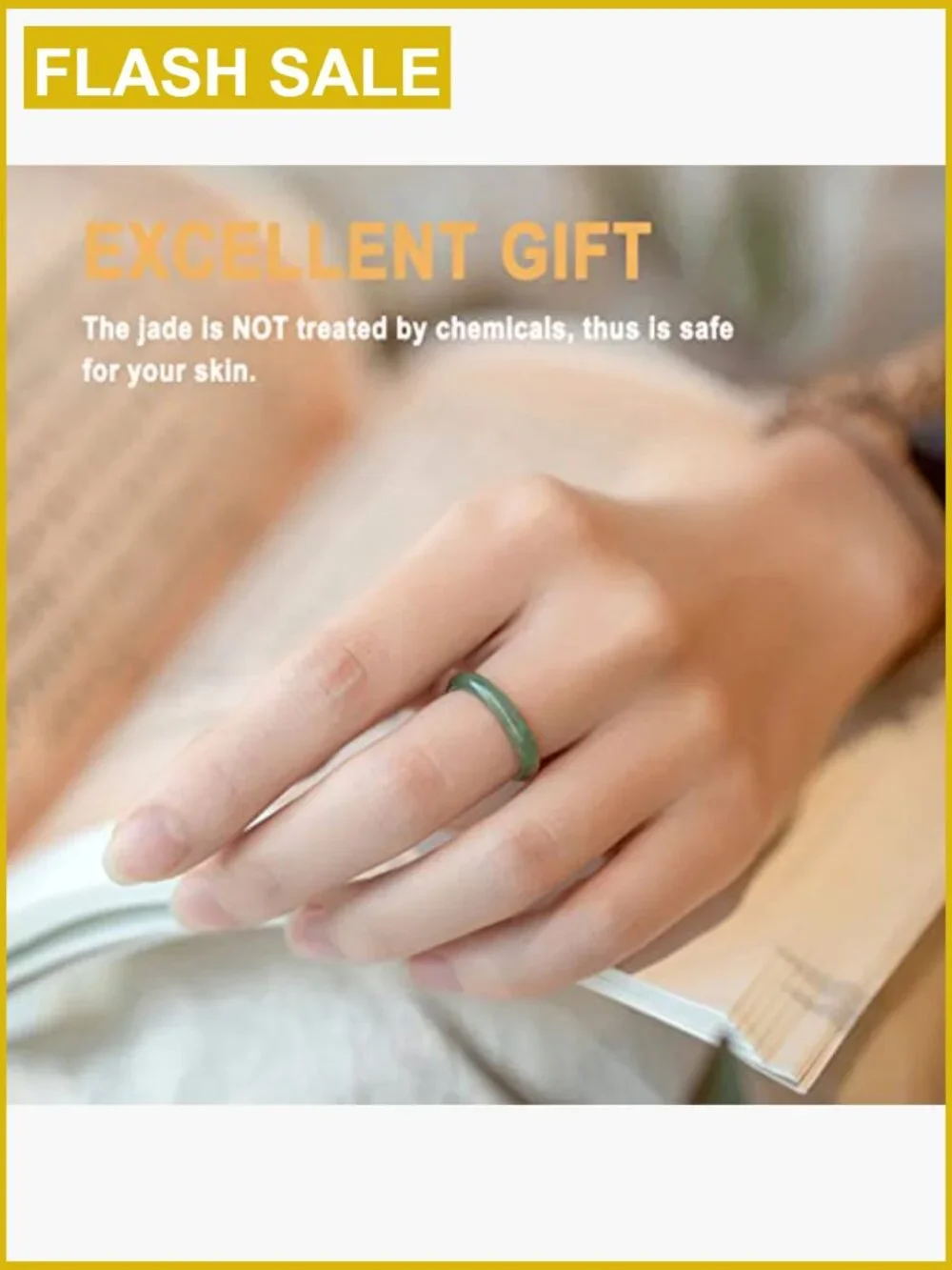 Real A Jade Band Ring 3-13 Sizes Natural Green Stone Slim Stackable